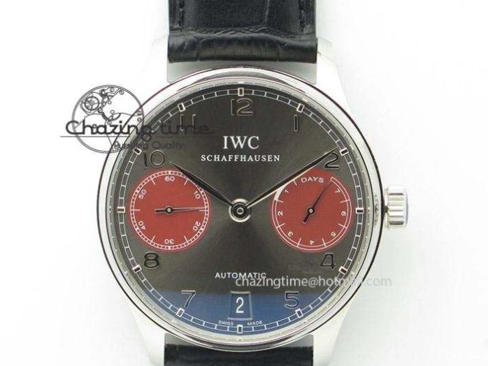 MIROTIME 0111 Cozy Portuguese Tourbillon IW5463 SS ZF Best Edition White Dial Blue Hands on Blue Leather Strap 7172